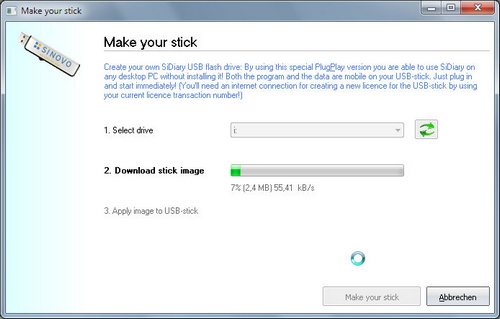 SiDiary on USB-Stick