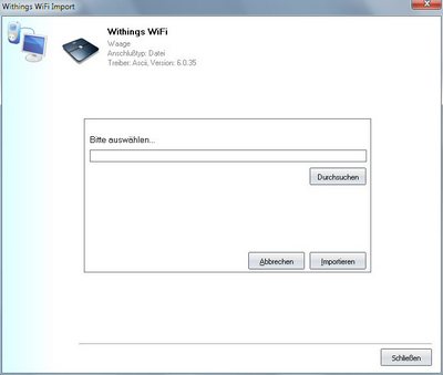 Daten�bernahme von der Withings WiFi ins Diabetes-Tagebuch